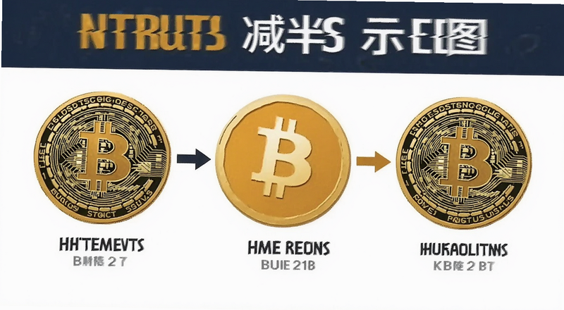 比特币减半概念示意图