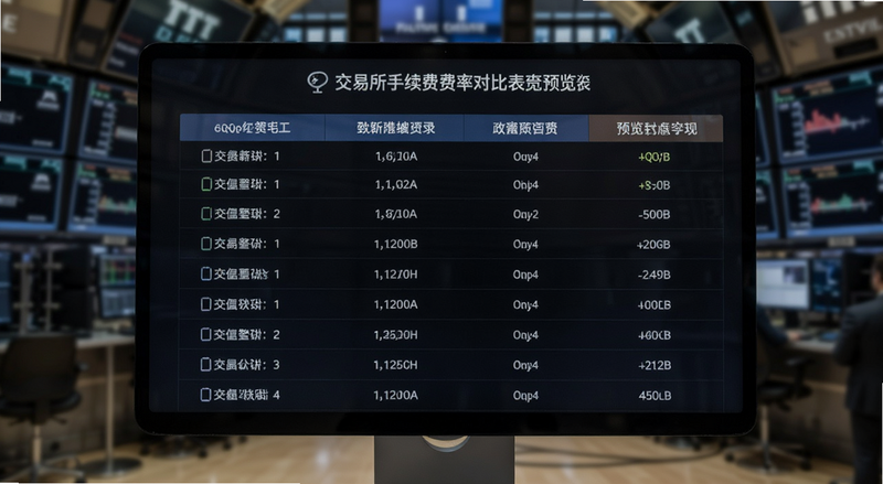 交易所手续费费率对比表预览图