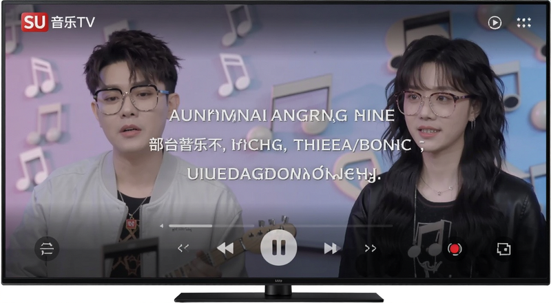 SU音乐TV电视端歌词播放界面