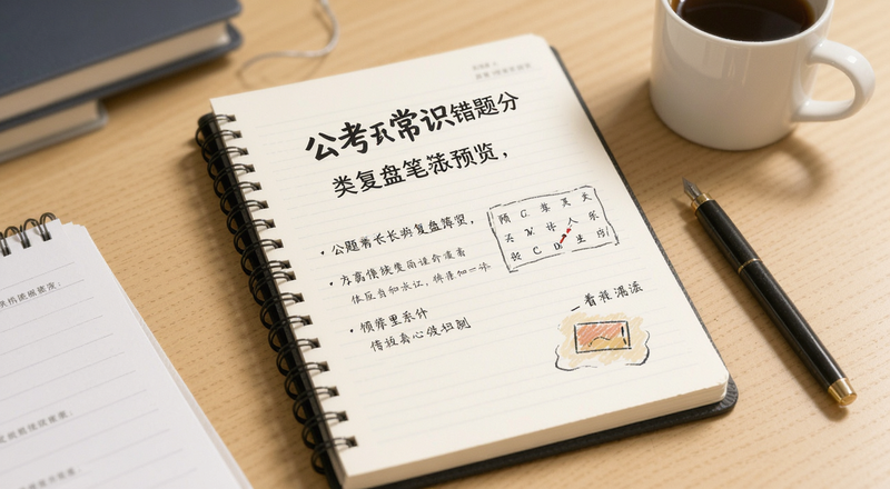 公考常识错题分类复盘笔记本预览图