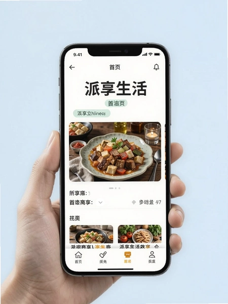 派享生活 附近商家 首页界面