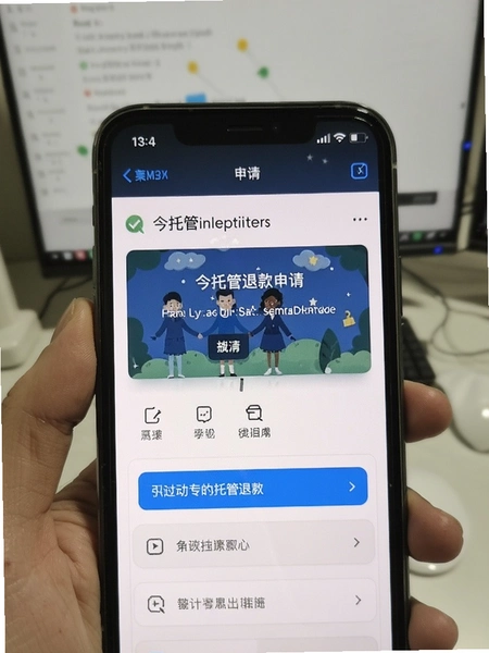 今托管退款申请页面手机截图