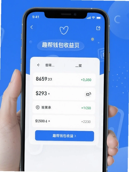 趣帮钱包收益页面示意图