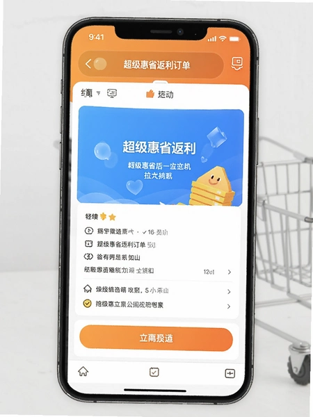 超级惠省返利订单页面预览图
