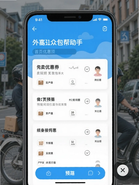 外卖配送众包帮手 首页优惠券列表预览图