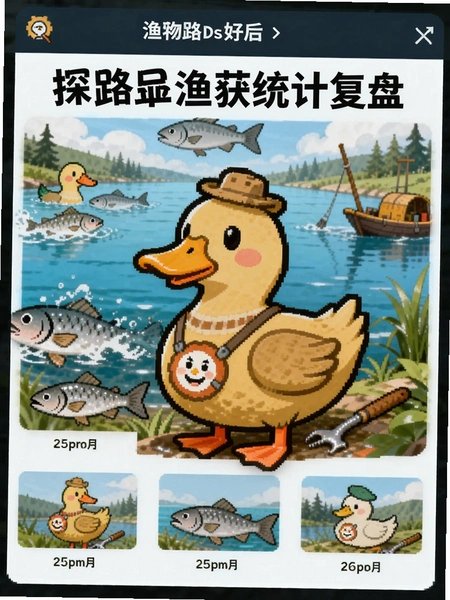 探路鸭渔获统计复盘页面