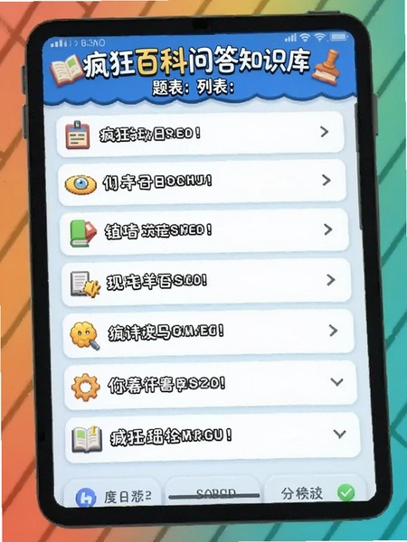 疯狂百科问答知识库题库列表展示图