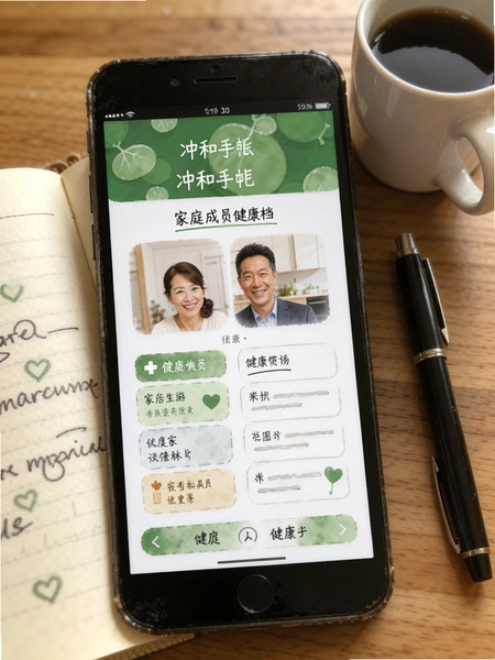 冲和手账 家庭成员健康档案界面
