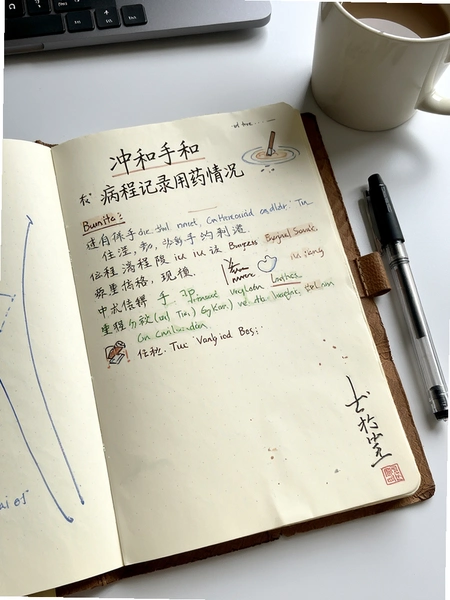 冲和手账 病程记录用药情况页面