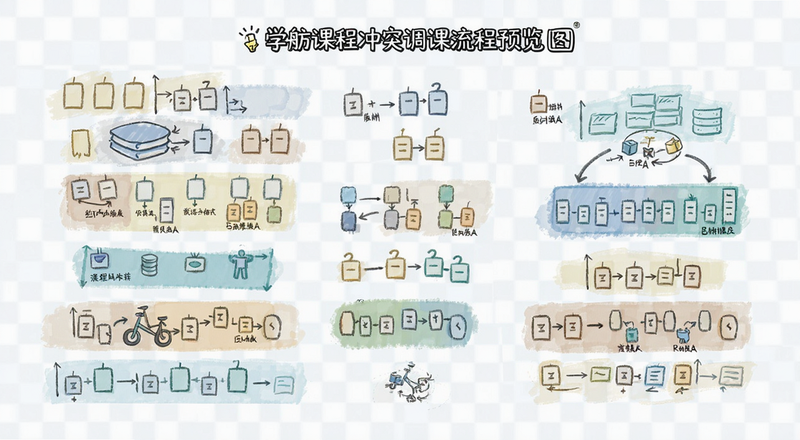 学舫课程冲突调课流程预览图