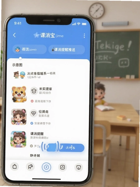 课消宝微信小程序课消提醒推送界面示意图
