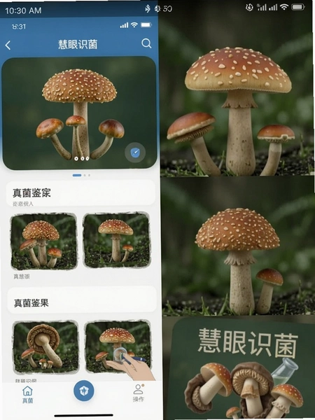 慧眼识菌识别结果界面截图 真菌鉴定App操作预览图