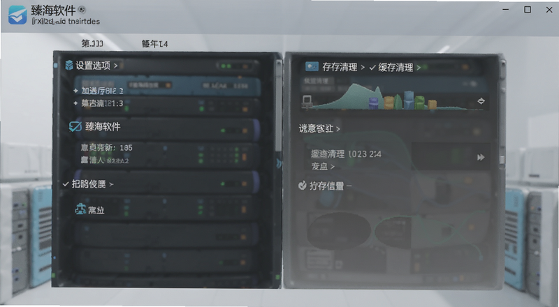 臻海软件设置选项与缓存清理界面预览图