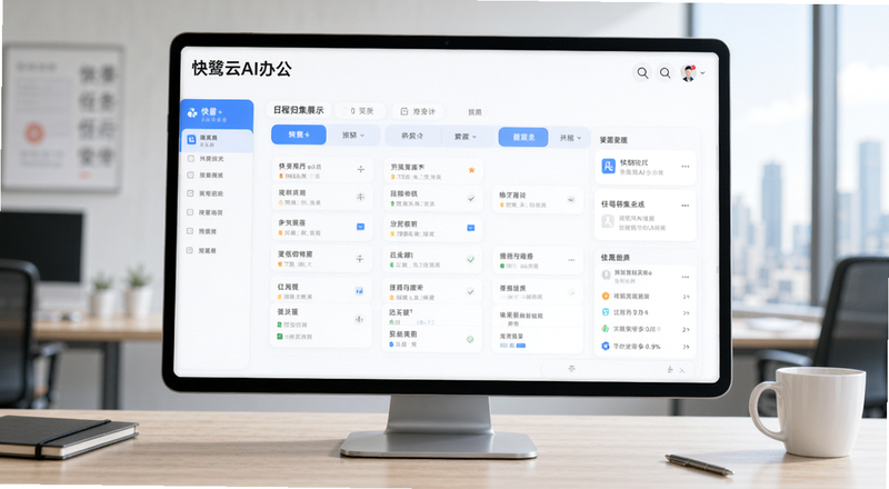 快鹭云AI办公任务日程归集展示图