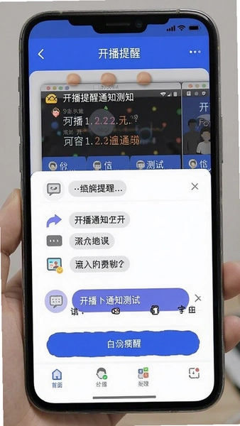 开播提醒通知测试界面