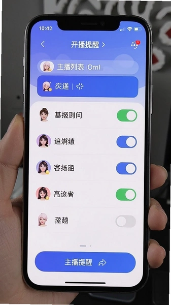 开播提醒主播列表开关界面