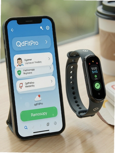 QdFitPro手环消息推送和通话功能展示图