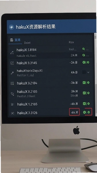 hakuX资源解析结果列表界面