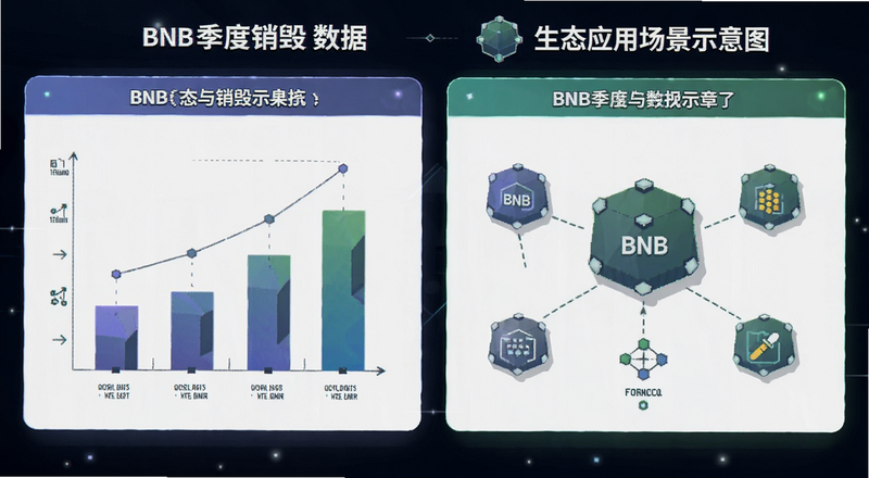 BNB季度销毁数据与生态应用场景示意图