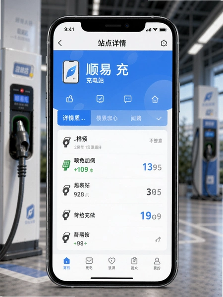 顺易充APP充电站站点详情界面