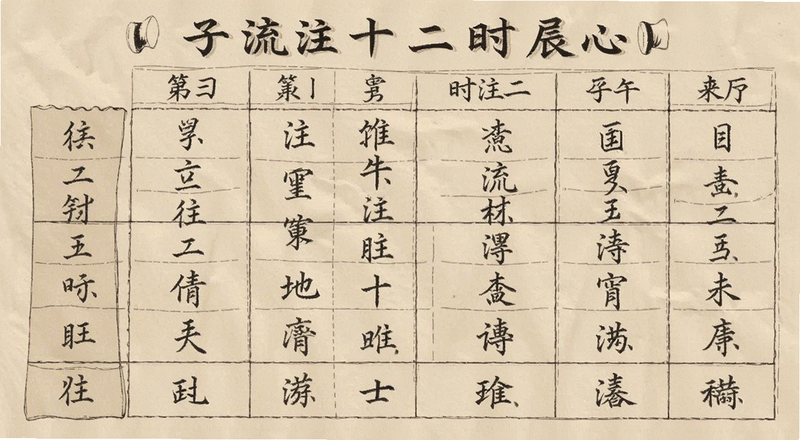 子午流注十二时辰对照表