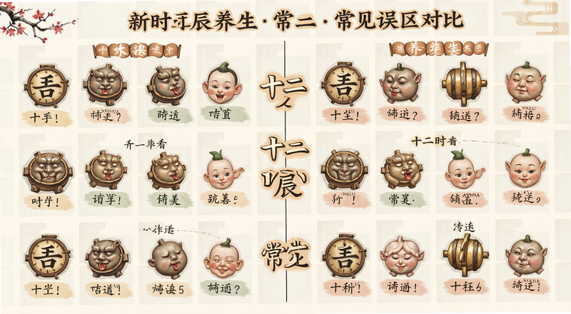 十二时辰养生常见误区对比图