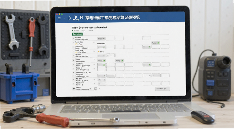 家电维修工单完成结算记录预览图