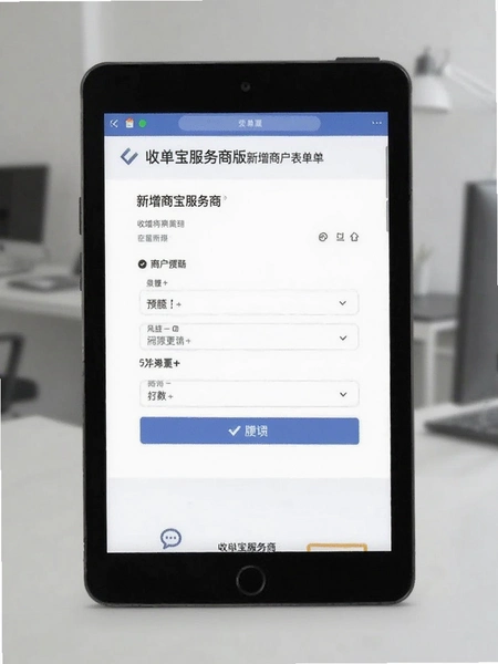 收单宝服务商版新增商户表单填写界面预览图