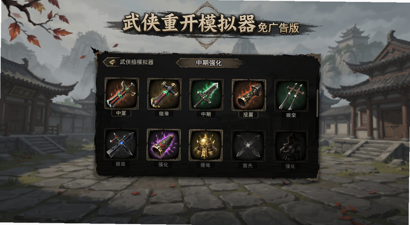 武侠重开模拟器免广告版中期装备强化界面预览图