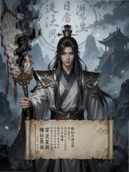 道友你的人皇幡在冒黑烟 幡灵界面 修仙文字游戏 黑烟缭绕