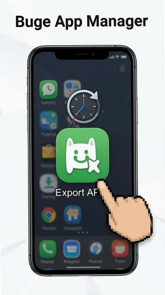 Buge App Manager 长按应用导出APK操作示意