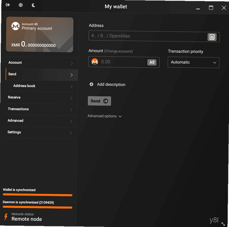 Monero�ٷ���վʹ�õ�GUIǮ�����ͽ���ʾ��