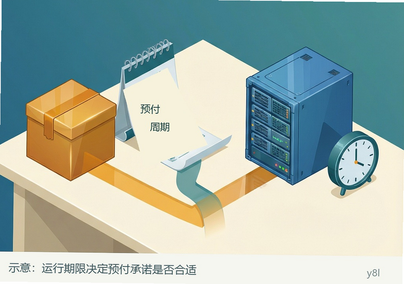 预付周期与短时使用两种采购路径的概念示意,非真实控制台