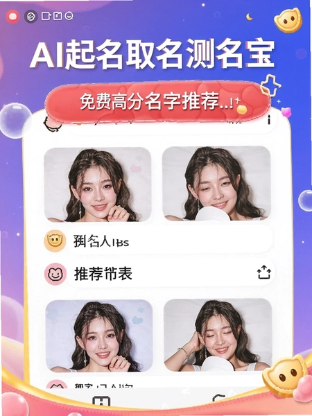 AI起名取名测名宝 免费高分名字推荐列表