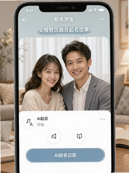 AI起名取名测名宝 父母姓氏融合起名结果页面