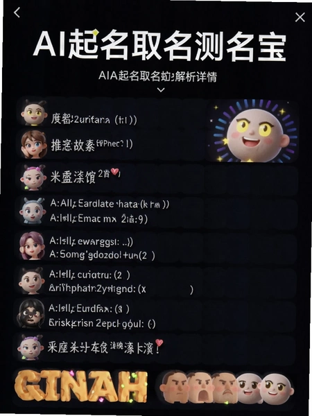 AI起名取名测名宝 逐字解析详情页