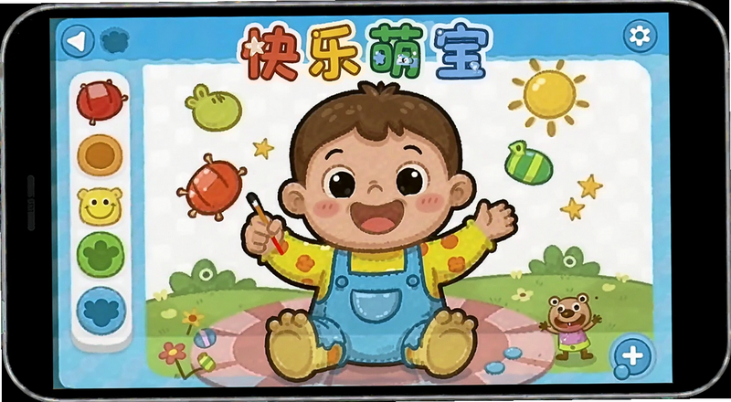 快乐萌宝涂色颜色选择界面