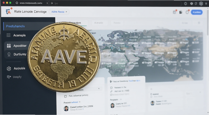 AAVE代币与交易所界面同框预览图