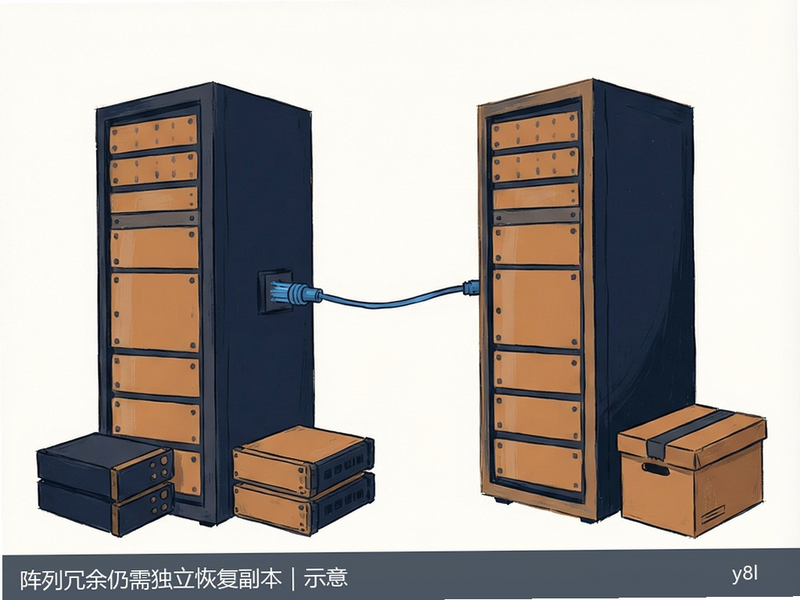 两套独立存储设备与备份介质的概念示意