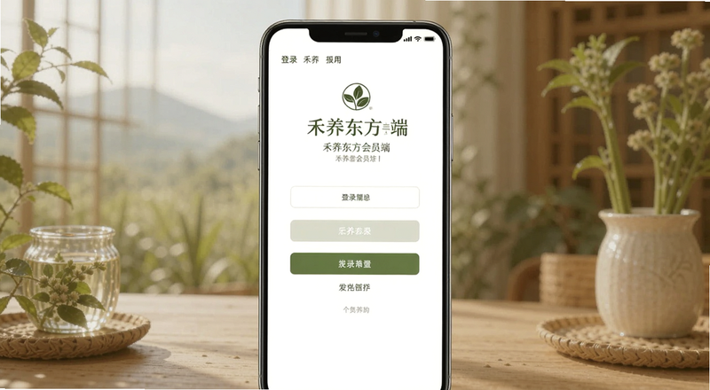 禾养东方会员端登录界面预览图