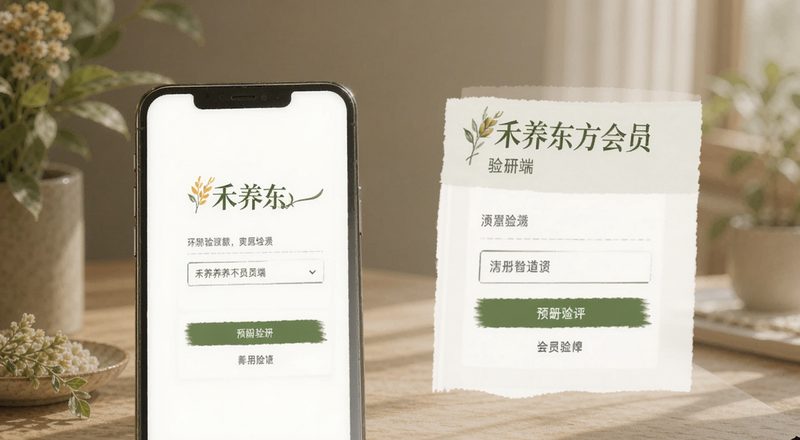 禾养东方会员端注册验证码页面预览图