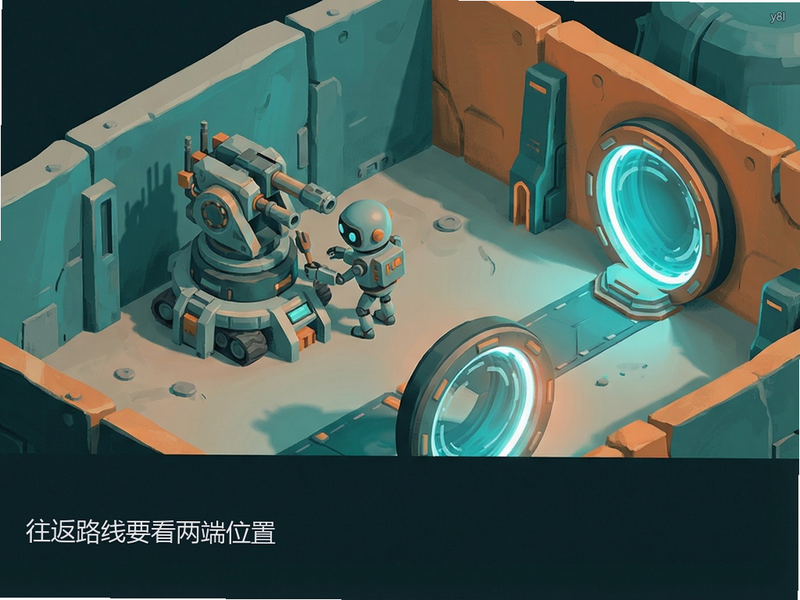 传送门与防御设施场景概念插图