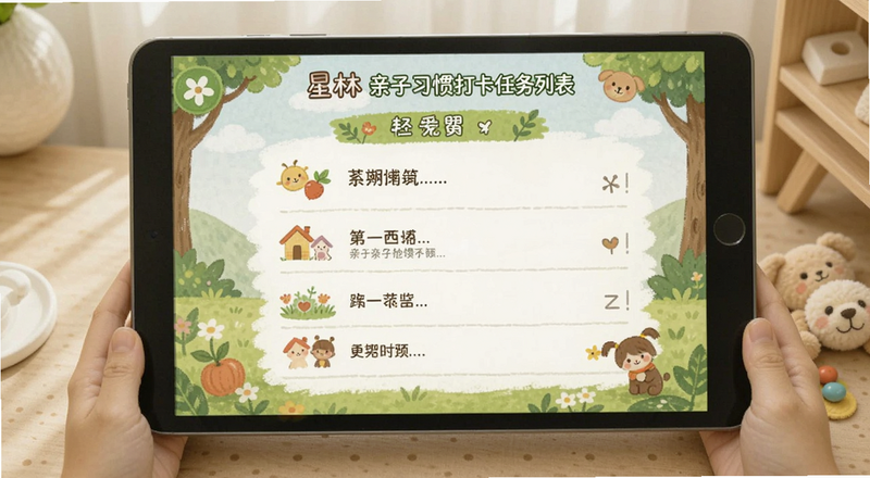 星林亲子习惯打卡任务列表界面预览图