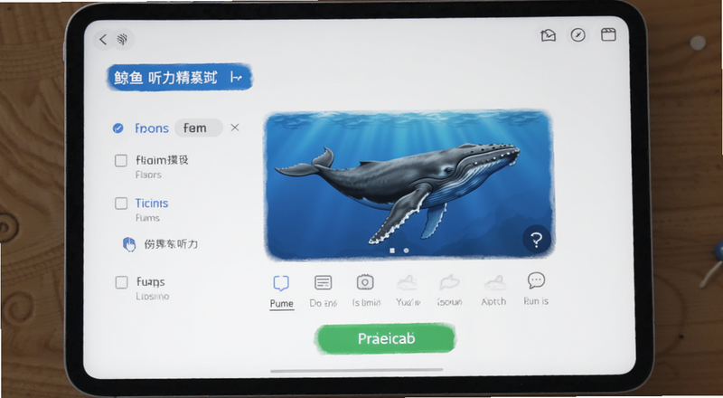 鲸鱼听力精听模式界面预览图