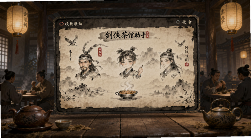 剑侠茶馆助手界面功能预览图