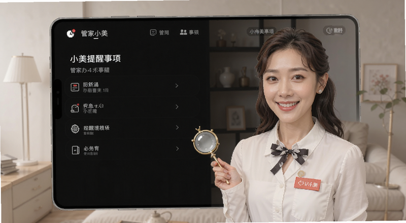 管家小美提醒事项设置界面预览图