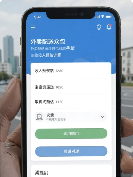 外卖配送众包助手 收入预估计算页面