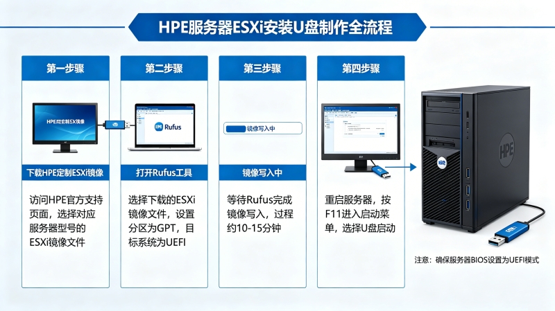 ESXi��װU����ô������HPE������ESXi����д����U������ȫ����