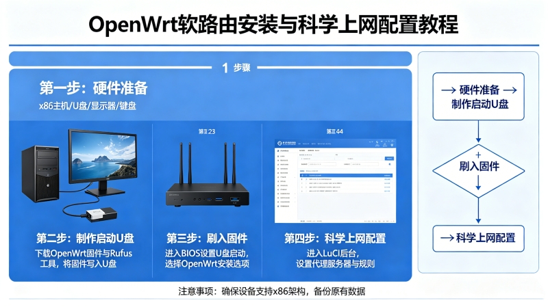 OpenWrt软路由怎么安装?x86软路由固件刷入与科学上网配置教程 OpenWrt软路由怎么安装?x86软路由固件刷入与科学上网配置教程