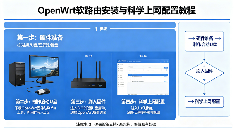 OpenWrt��·����ô��װ��x86��·�ɹ̼�ˢ�����ѧ����